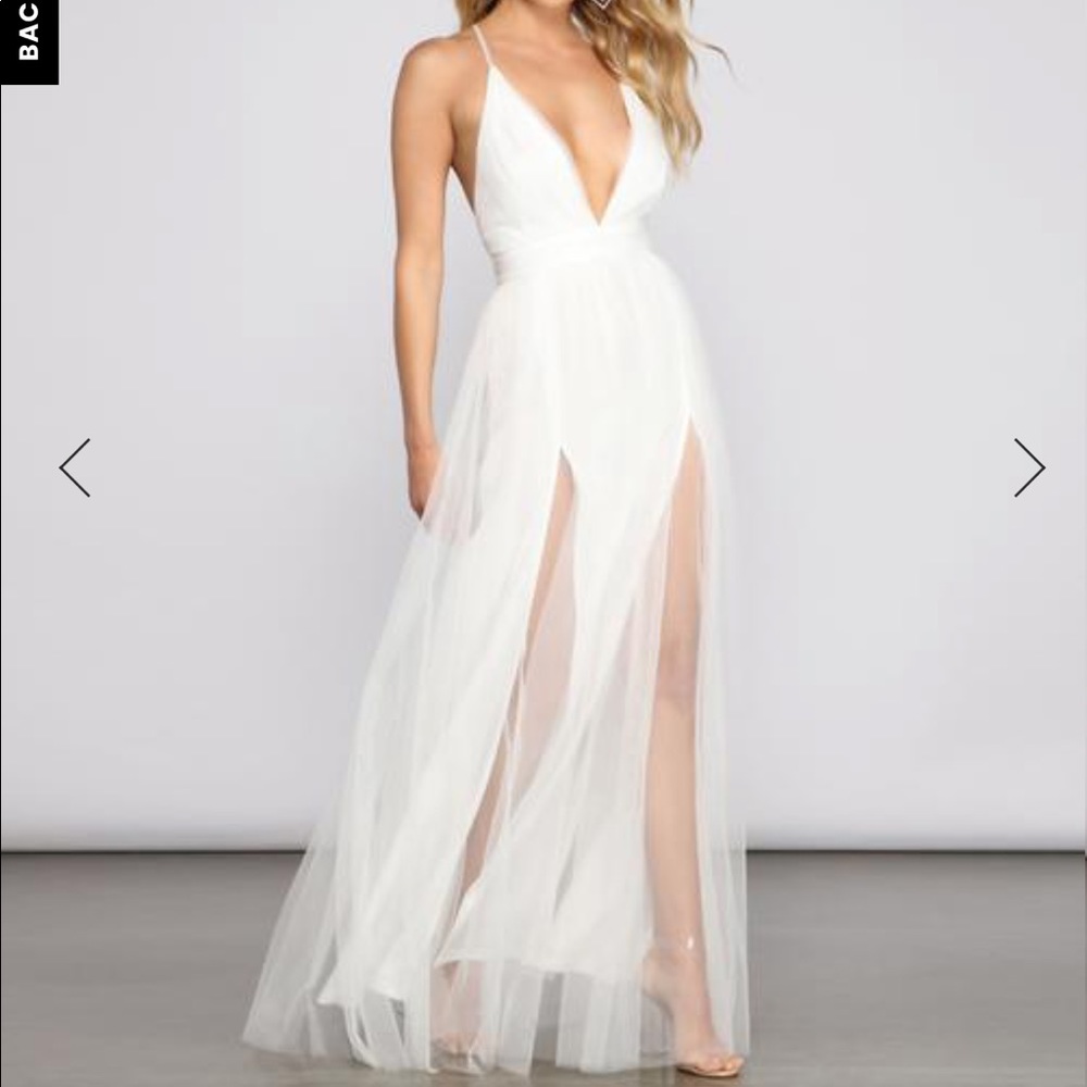 ELISABETH PLEATED TULLE FORMAL DRESS
